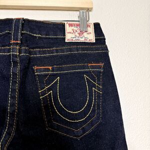 True Religion Jeans SZ 29 Low Rise Blue Johnny Kick Flare Stretch DEADSTOCK Y2K